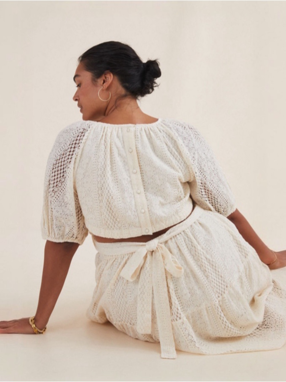 Anthropologie Verb Agnesa Ivory Lace Open Back Maxi Dress Size 10 NWT - Picture 4 of 11